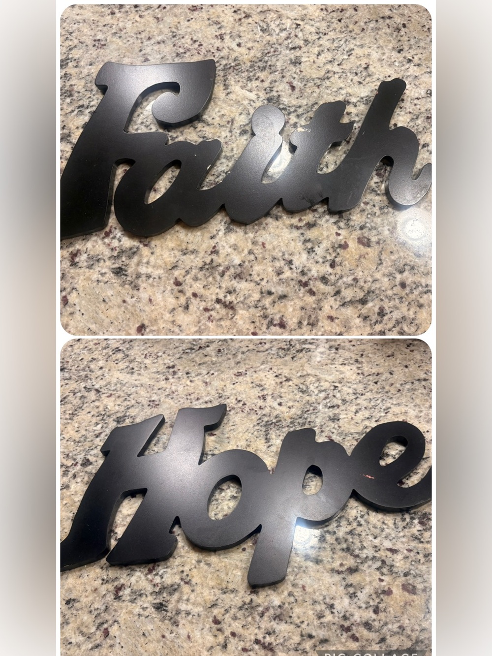 FAITH & HOPE black wall signs decor *Fair* need painted